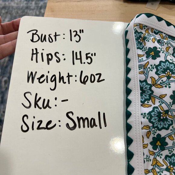 Floral Cheeky Bikini Sexy Swimsuit Green White Size Small NWOT - Picture 7 of 7